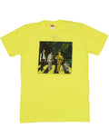 Star Wars abbey road graphic on a yellow adult t-shirt.