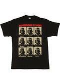 Darth Vader expressions graphic on a black adult t-shirt.