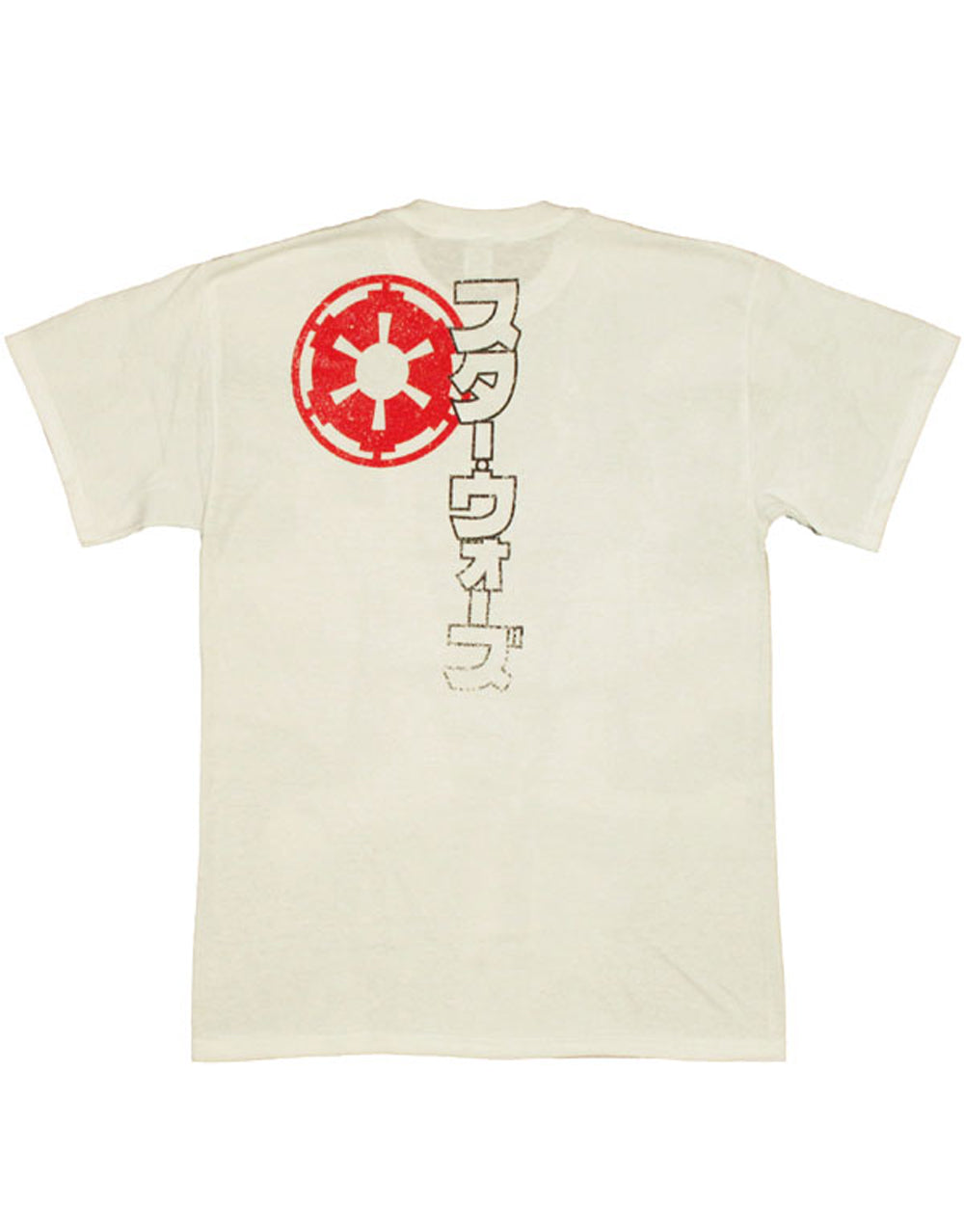 Stormtroopers on patrol graphic on a white adult t-shirt.