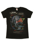 Death Star anatomy graphic on a black adult t-shirt.