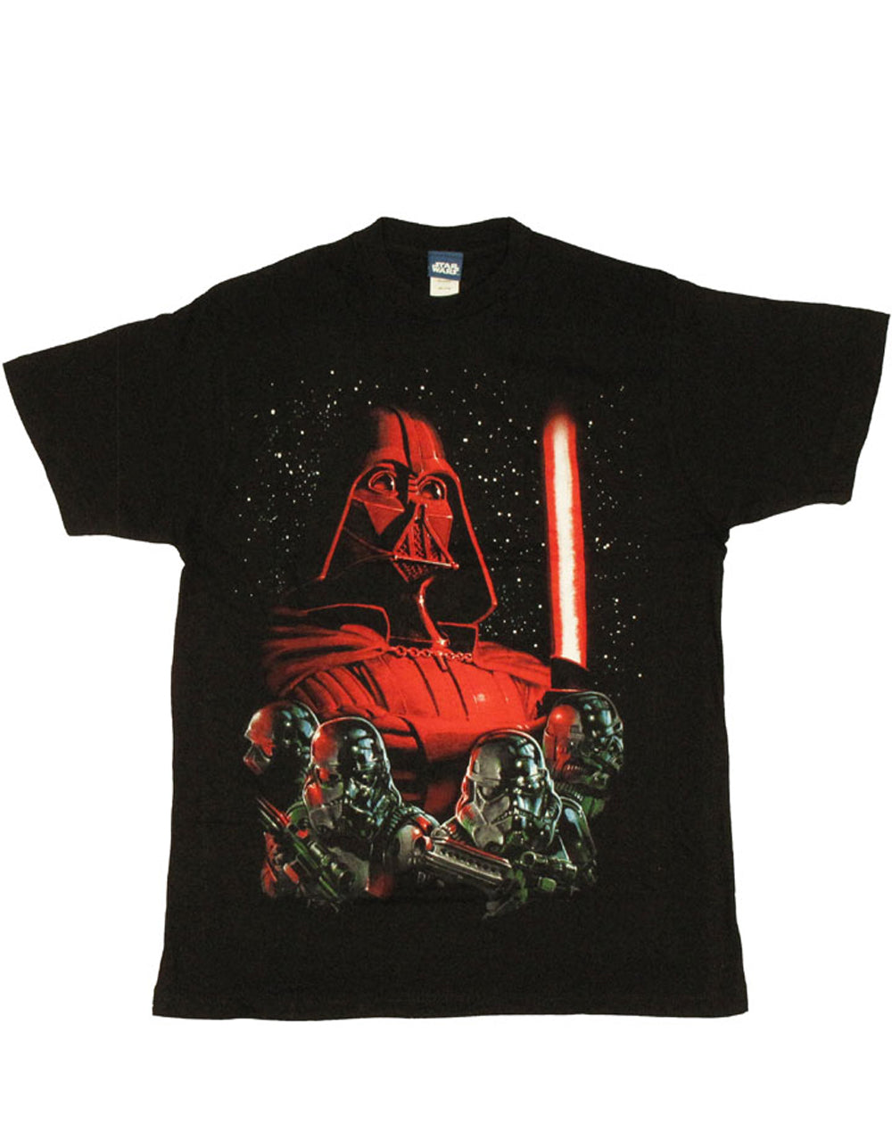 Darth Vader stay focused graphic on a black adult t-shirt.