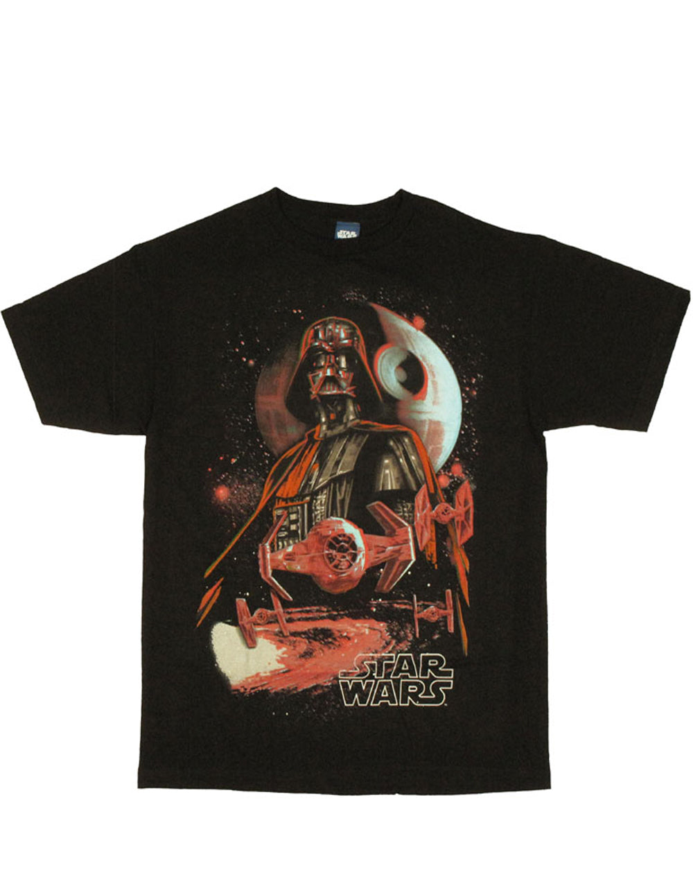 Darth Vader house of vader graphic on a black adult t-shirt.