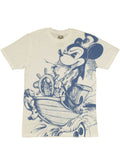 Mickey steamboat graphic on a white adult t-shirt.
