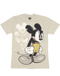 Mickey more or less graphic on a grey adult t-shirt.