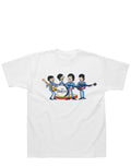 The Beatles cartoon graphic on a white kids t-shirt.
