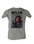 The Breakfast Club outlaw graphic on a heathered light grey adult t-shirt.