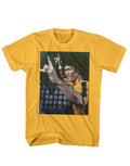 Bruce Lee game of death waaaaah graphic on a ginger adult t-shirt.