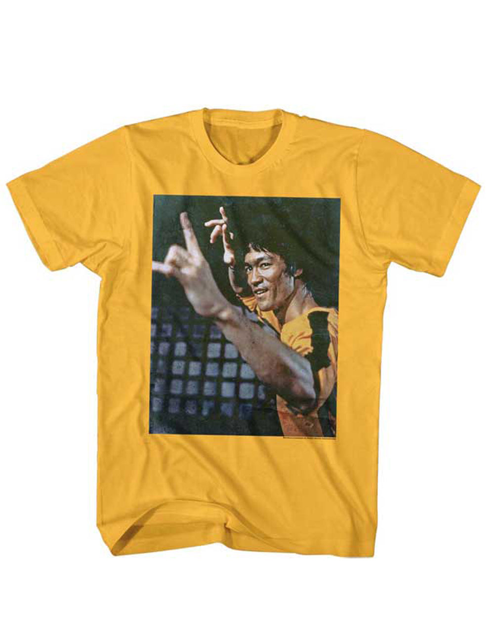 Bruce Lee game of death waaaaah graphic on a ginger adult t-shirt.