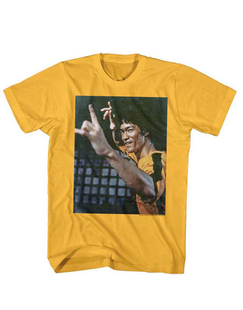 Bruce Lee game of death waaaaah graphic on a ginger adult t-shirt.