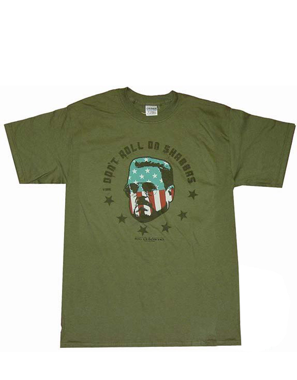 The Big Lebowski Walter Sobchak "Shabbas" Sabbath comedy quote design on a green adult t-shirt.