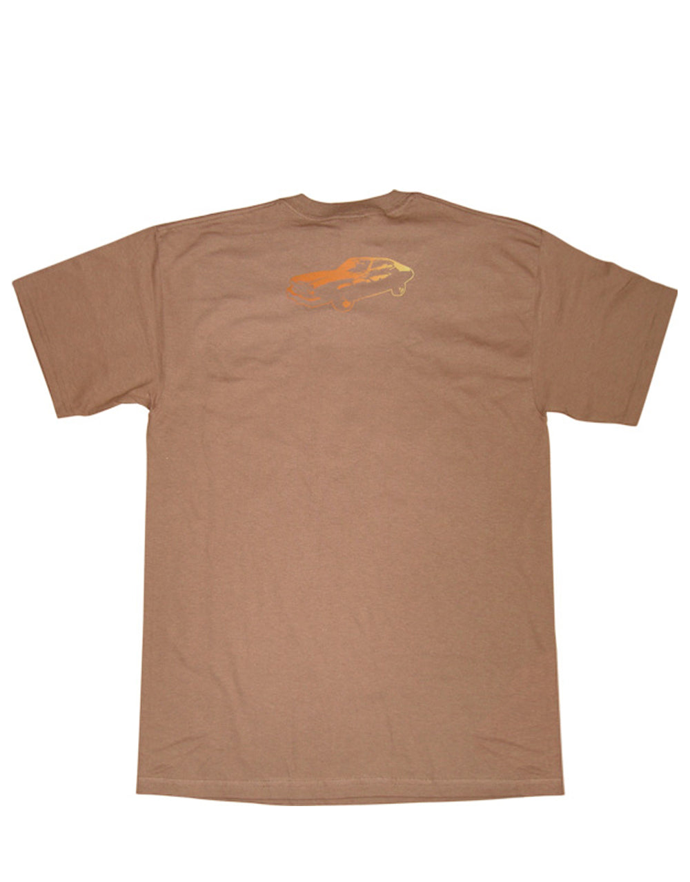 The Big Lebowski "El Duderino" vintage text art design on a brown adult t-shirt.