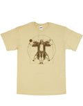 The Big Lebowski "The Dude" in a Vitruvian Man parody design on a beige adult tee.