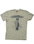 The Big Lebowski "The Dude" not a golfer illustration on a beige adult t-shirt.