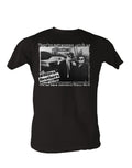 The Blues Brothers catch us graphic on a black adult t-shirt.