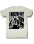 The Blues Brothers classic bro graphic on a french vanilla adult t-shirt.