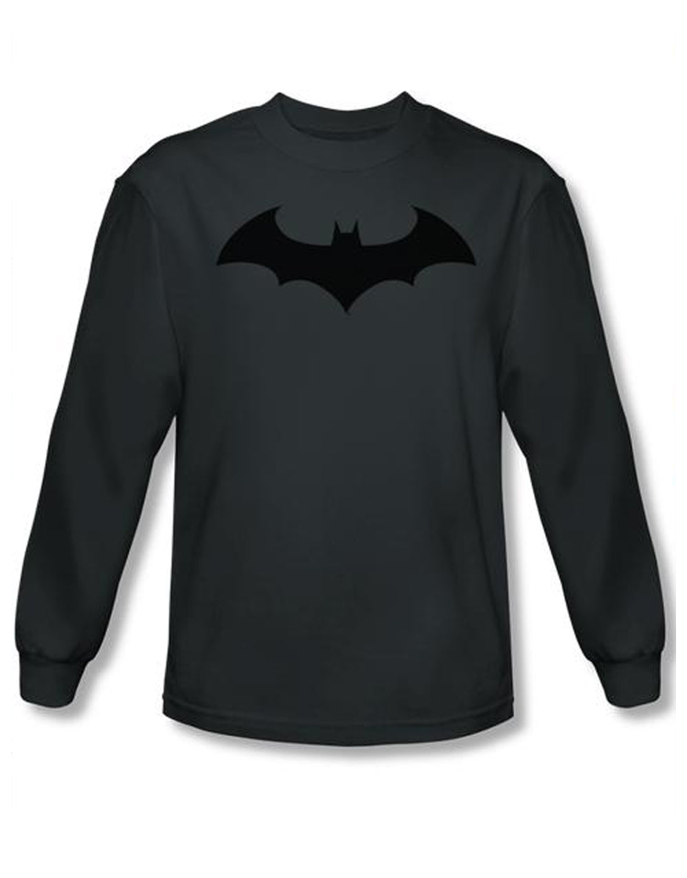 Hush logo graphic on a charcoal adult long sleeve top.