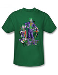 Wild card graphic on a green adult t-shirt.