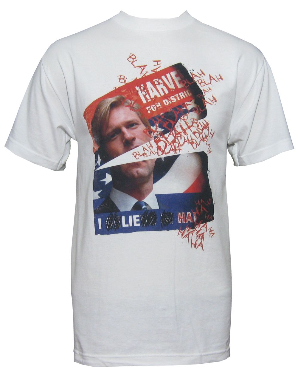 Two-Face campaign graphic on a white adult t-shirt.