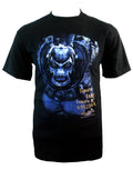 Arkham Bane inmate graphic on a black adult t-shirt.