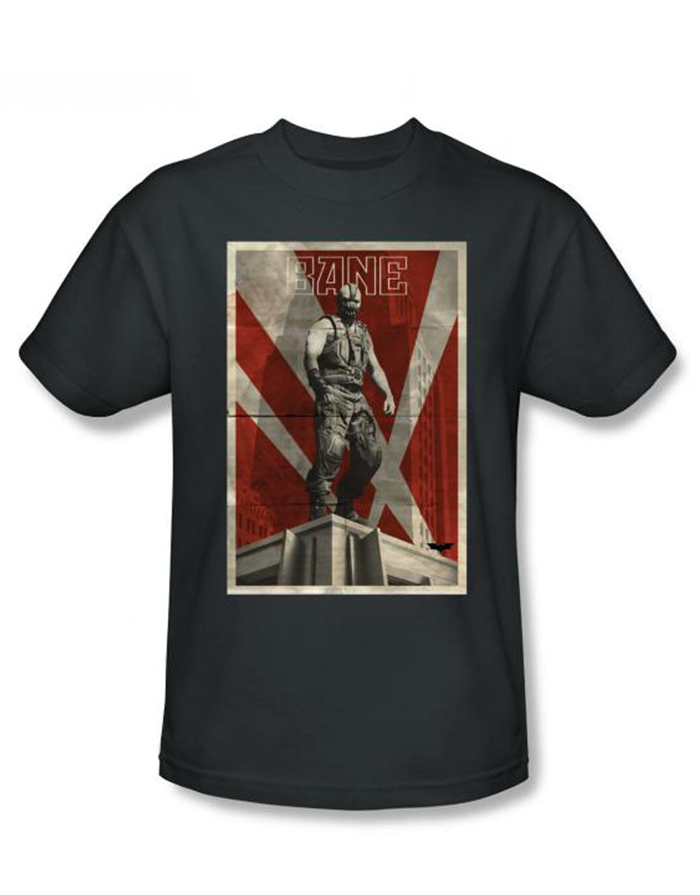 ane rooftop poster graphic on a charcoal grey adult t-shirt.