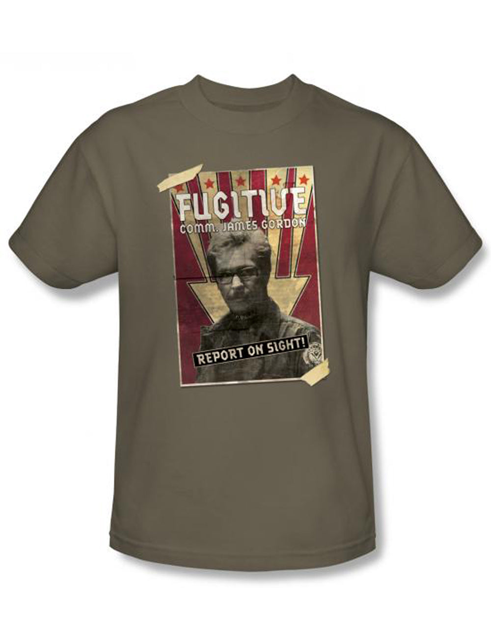 Batman Dark Knight safari graphic on a green adult t-shirt.