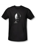 Dark Knight Bane face mask graphic on a black adult t-shirt.