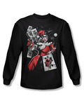 Harley smoking gun graphic on a black adult long sleeve top.