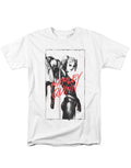 Inked Quinn graphic on a white adult t-shirt.