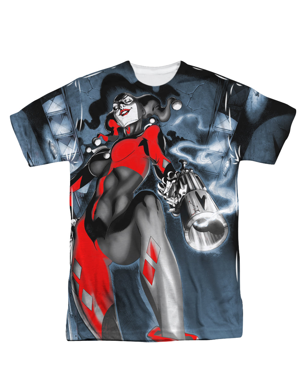 Quinn nice shot graphic on a white adult t-shirt.