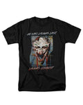 Just for laughs graphic on a black adult t-shirt.