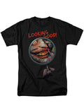 Looking good graphic on a black adult t-shirt.