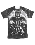 Dark Knight Bane head graphic on a white adult t-shirt.