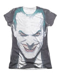 The Joker last dance graphic on a white women's t-shirt.