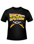 Back to the Future DeLorean Firetracks black t-shirt for adults