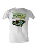 Back to the Future DeLorean neon white t-shirt for adults
