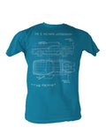 Back to the Future Schematics blue t-shirt for adults