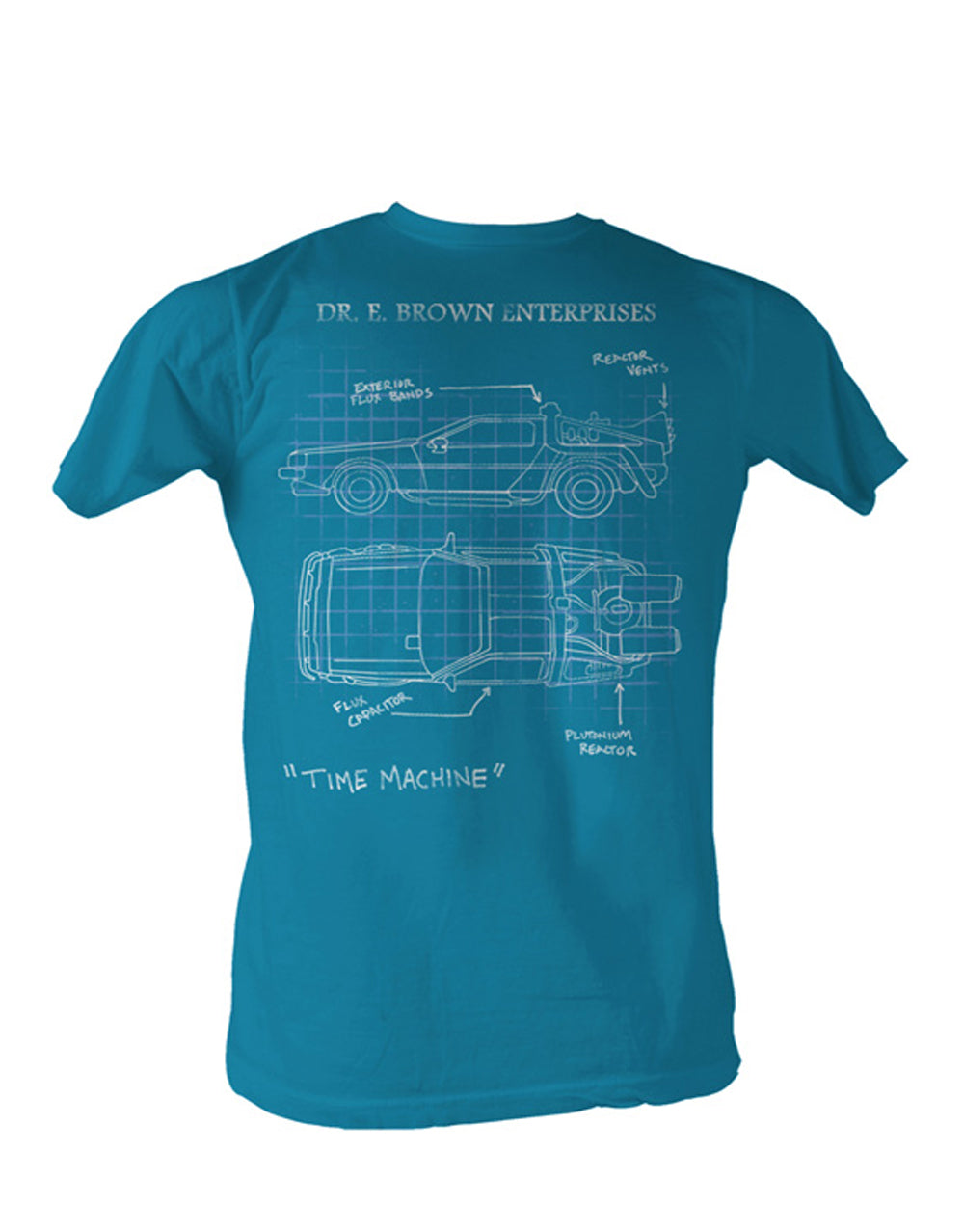 Back to the Future Schematics blue t-shirt for adults