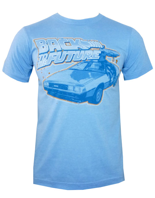 Back to the Future DeLorean heathered sky blue t-shirt for adults