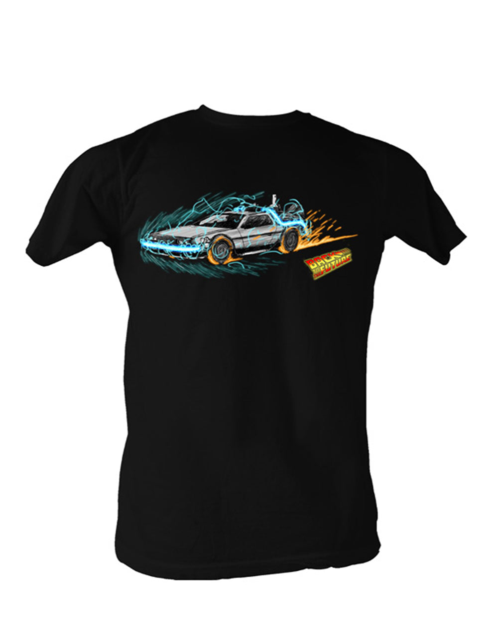 Back to the Future DeLorean Arty black t-shirt for adults