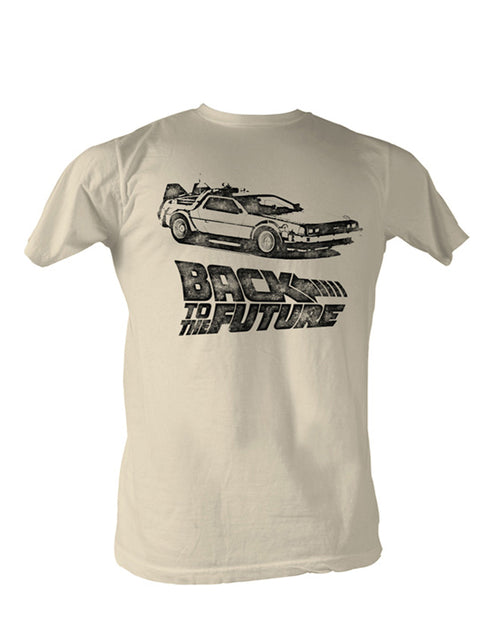 Back to the Future DeLorean DMC Ink French Vanilla t-shirt for adults