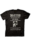 Cowboys & Aliens vintage style wanted poster graphic on a black adult tee.