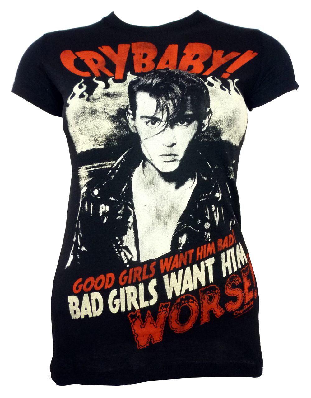 Bad girls graphic on a black women's t-shirt.