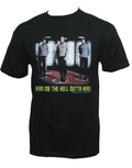Star Trek beam me out graphic on a black adult t-shirt.