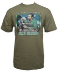 Star Trek trouble with tribbles graphic on a beige adult t-shirt.