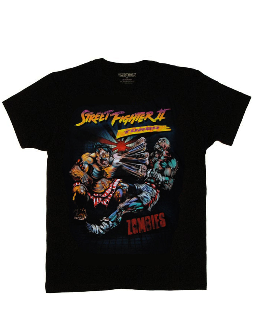 Street Fighter beyond dead graphic on a black adult t-shirt.