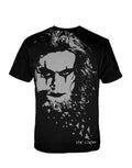 The Crow colour mock graphic on a black adult t-shirt.