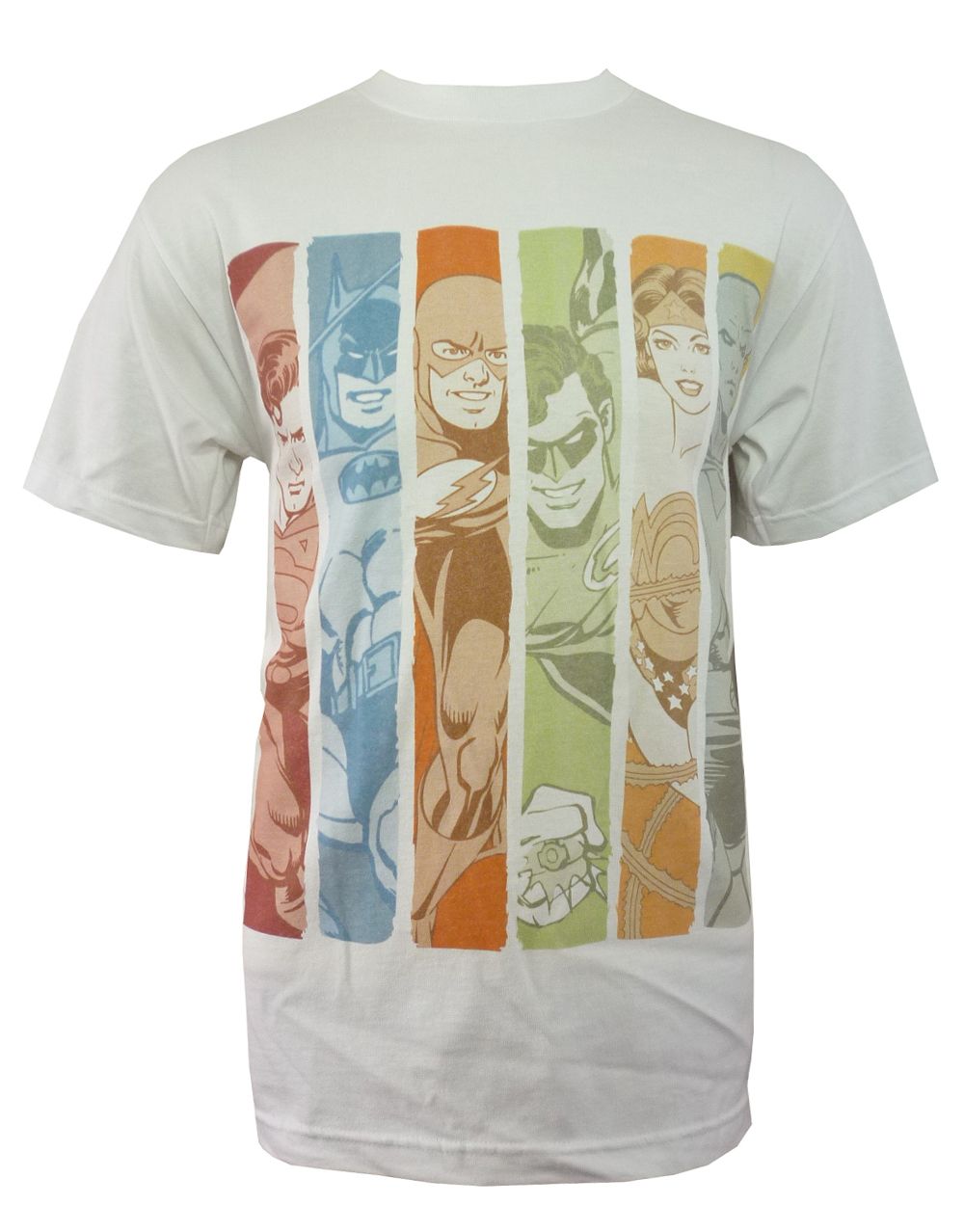 DC Comics panel graphic on a white adult t-shirt.