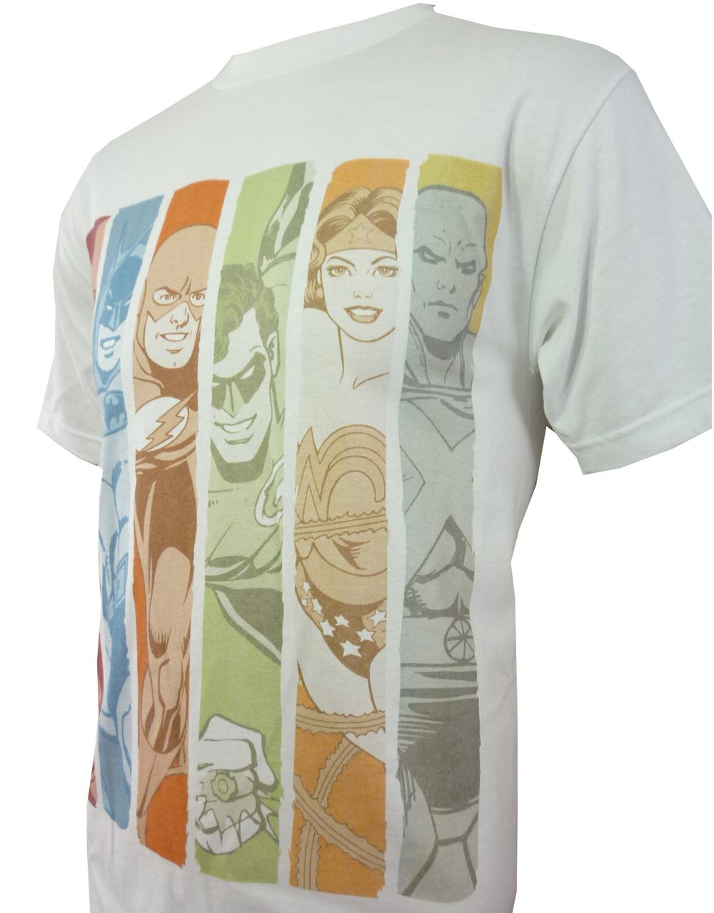 DC Comics panel graphic on a white adult t-shirt.
