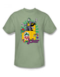 Joker loaded graphic on a green adult t-shirt.