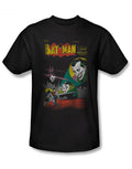 Joker signal graphic on a black adult t-shirt.